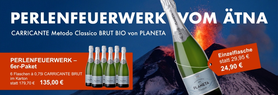 Auf 850 m über dem Meeresspiegel erzeugt PLANETA an der Nordflanke des Ätna diesen fantastischen Schaumwein