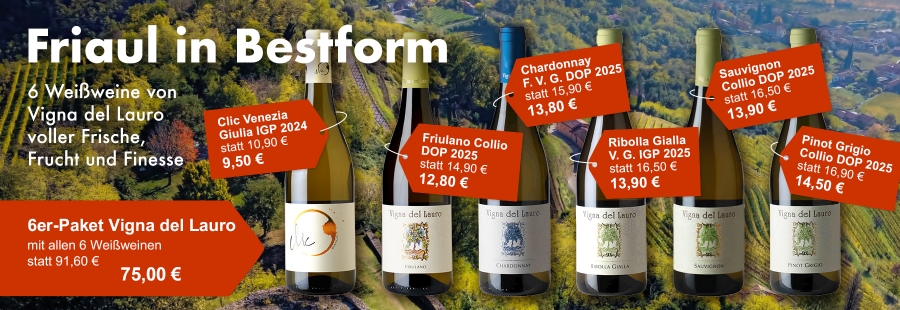 Tauchen Sie ein in die Weißweinwelt des Friaul. Welcher wird Ihr Lieblingsbegleiter durch den Sommer?